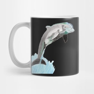 Dolphin Jumping Above the Waves- Teal Mug